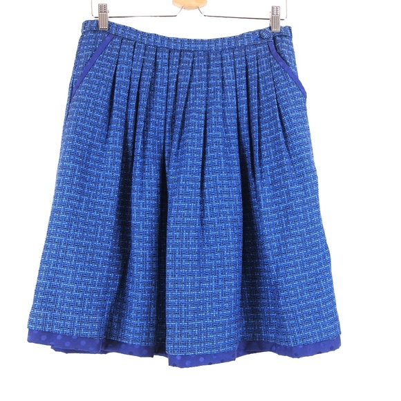 80s or 90s Troa Cho Women Silk Full Skirt Blue  L - Picture 1 of 5